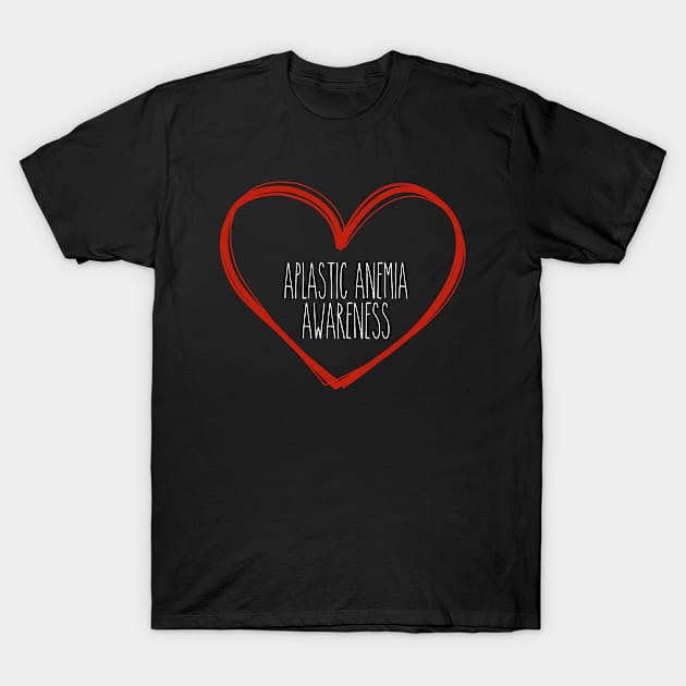 Aplastic Anemia Awareness Heart Support T-Shirt by MerchAndrey